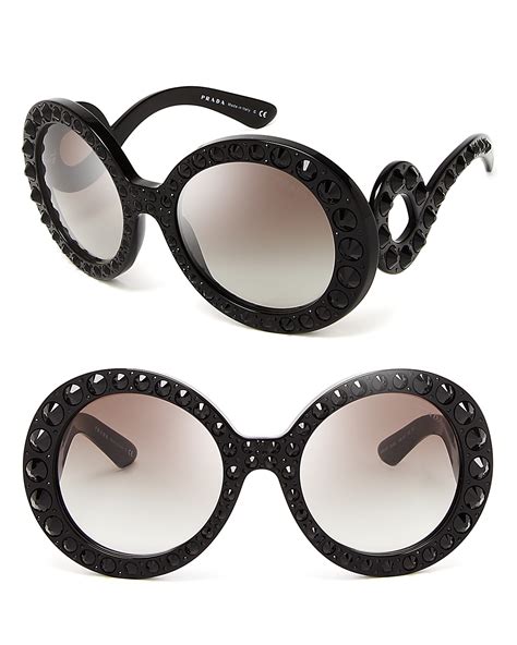 prada round absolute baroque crystal sunglasses|prada baroque style sunglasses.